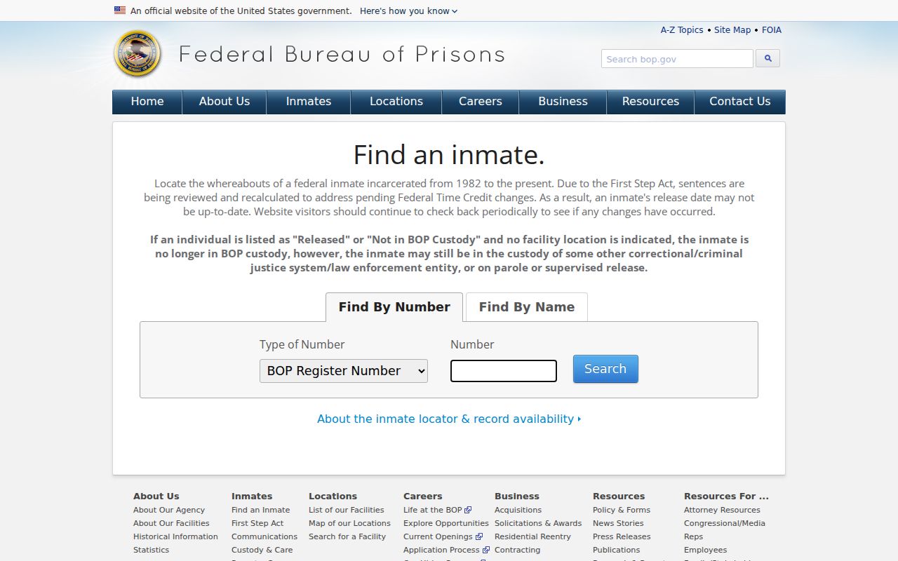 Dallas County arrest history federal inmate locator interface