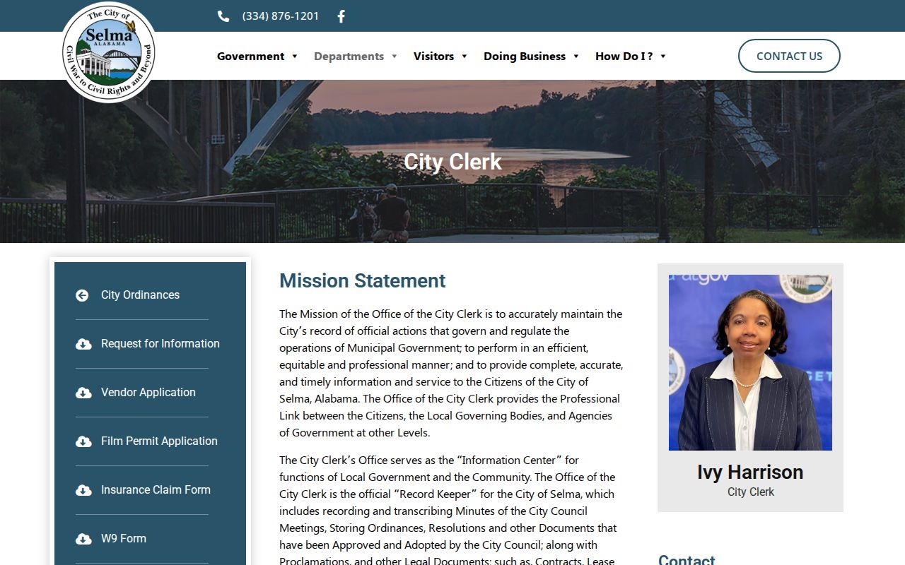 Selma city criminal history records routing page
