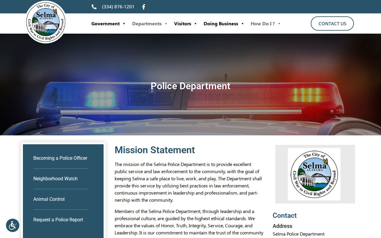 Selma criminal history source at the Selma Police Department