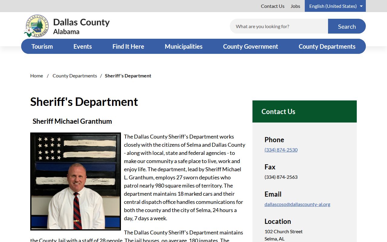 Dallas County criminal history sheriff and jail overview